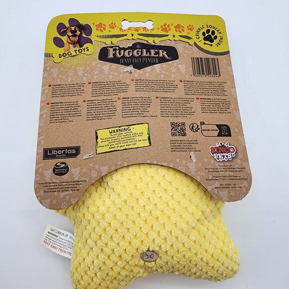 Yellow Fuggler Funny Ugly Monster Dog Toy Plush Pet Friendly Stitched Eyes - Picture 2 of 7